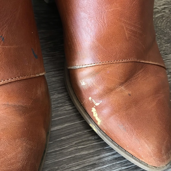 Brown side slit leather shoes - Picture 3 of 5
